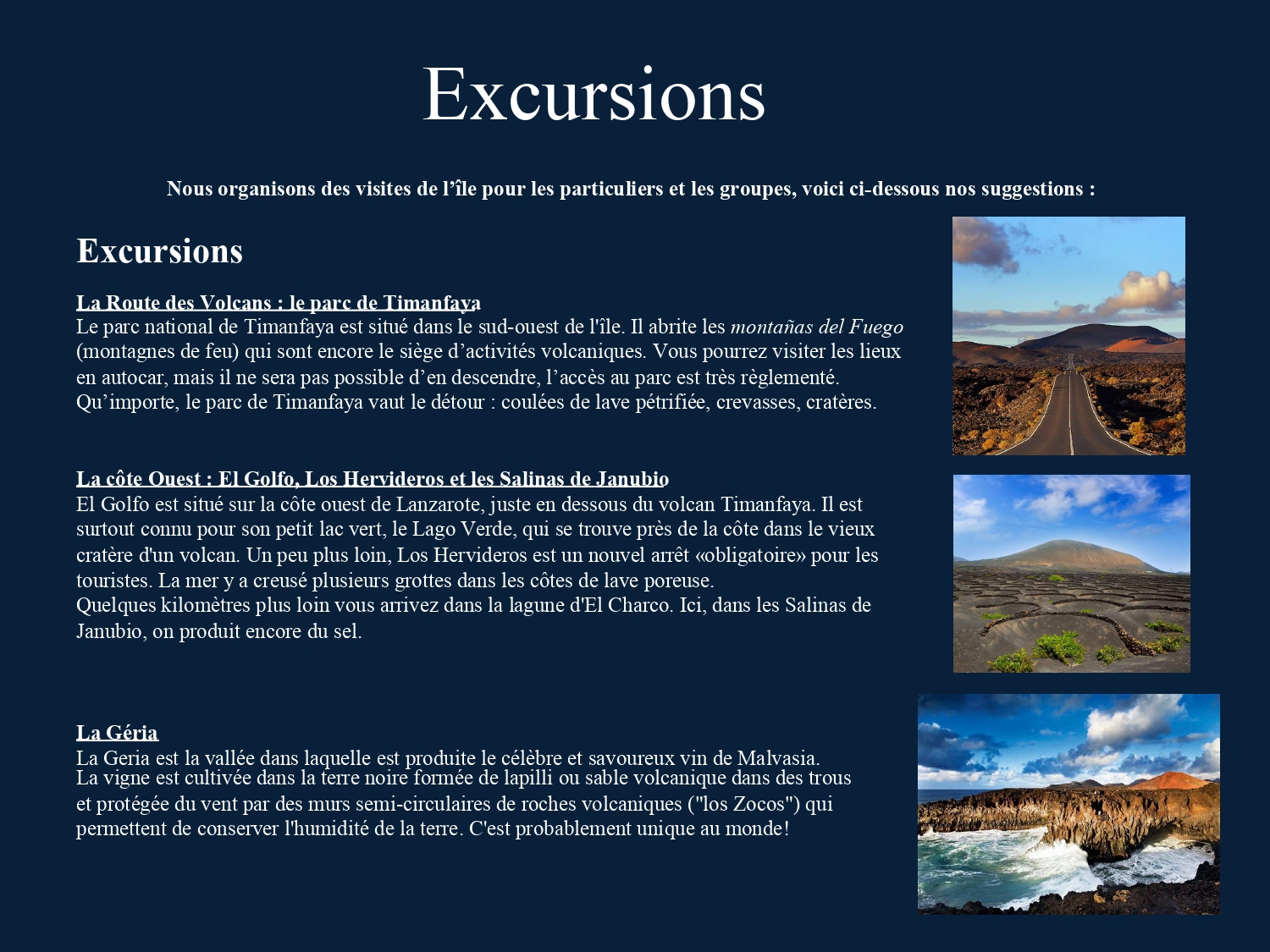 Excursions