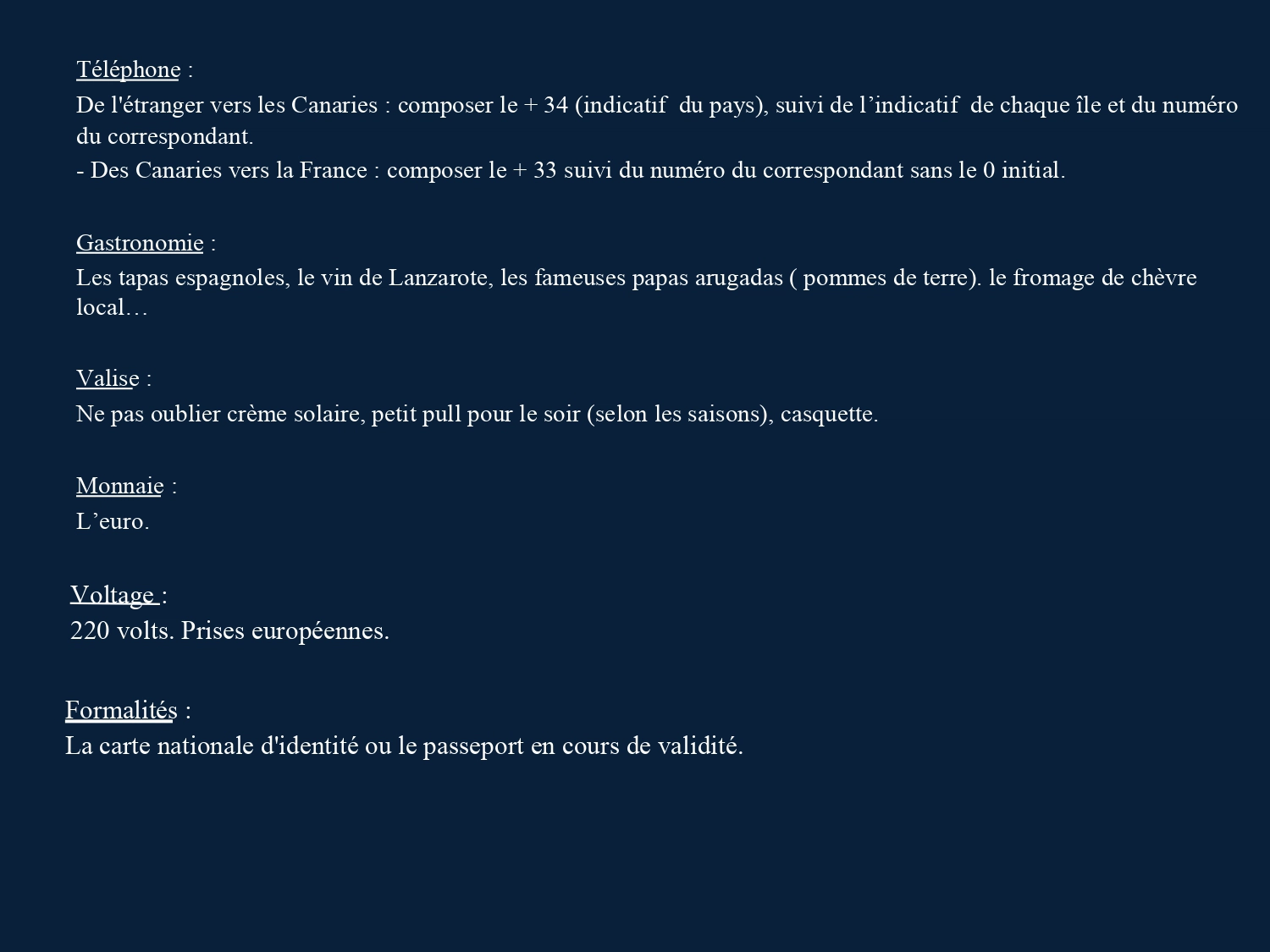 Infos diverses suite