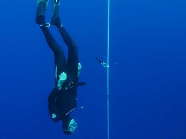 Child try diving in Lanzarote